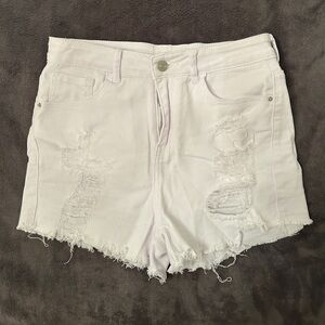 White Jean shorts